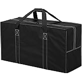 iFARADAY 105L Extra Large Travel Duffle Bag - Lightweight Foldable Heavy Duty Luggage for Camping, Moving, Gym & Sports - Water Resistant Duffel Bag (Black)
