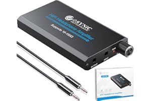 eSynic 16-150Ω Headphone Amplifier Poratble- HiFi 3.5MM Audio Headphone Amp Rechargeable with 2-Stage Gain Switch-Aluminum Al