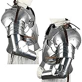 Medieval Knight Arms Armor Set | Battle Ready Arm Armor | 18-Gauge Steel | Adjustable Leather Straps | Handcrafted by Indian Artisans | for Reenactments & Cosplay | Large Size