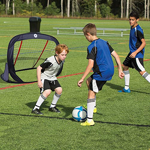 WisHome 4FT Foldable Children Pop-Up Play Goal for Outdoors Portable Square Soccer Goal with Carrying Bag Practice Training Sports Gift Idea for Kids (Single Goal with Ball)