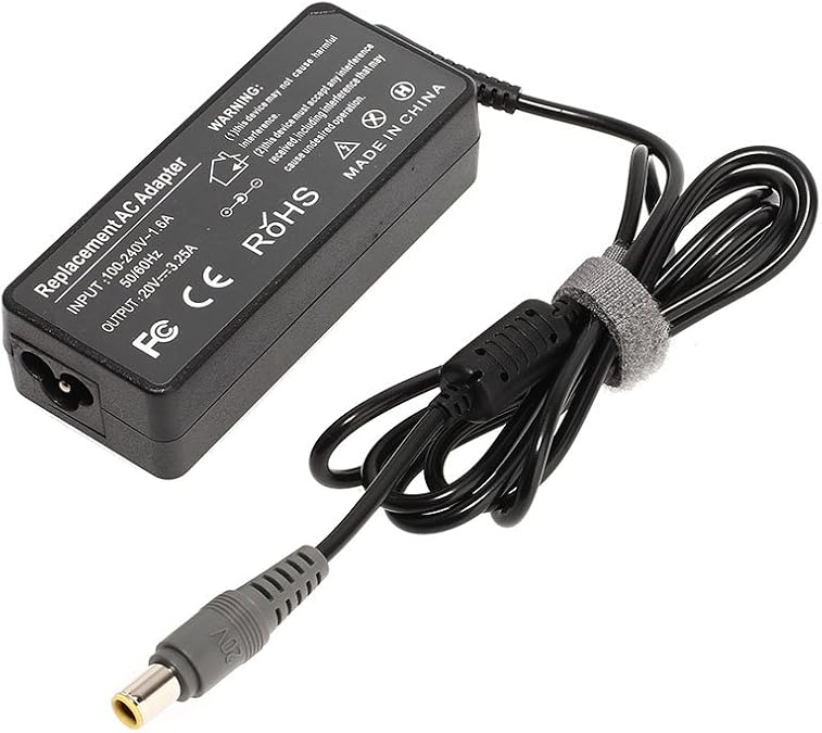 Lenovo Laptop Charger 20V 3.25A Round Pin Plug Adapter UK T400 T410