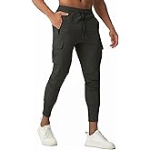 Alpinario Men's Athletic Joggers – Active Gym Pants with Cargo & Zipper Pockets for Running, Training, and Workouts