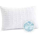 Meoflaw Cooling Pillows for Sleeping Standard Size,Shredded Memory Foam Bed Pillow with Double Sided Material Pillow Case,Adjustable Loft-Slow Rebound Standard Pillow for Side & Back Sleeper