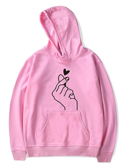 korean heart hoodie
