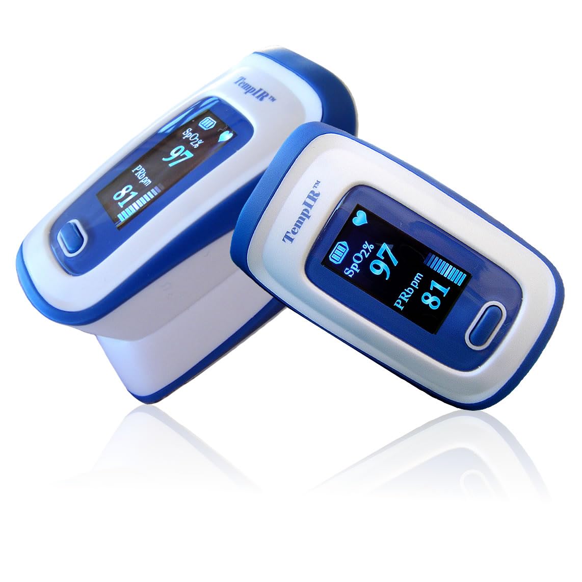 Finger Pulse Oximeter Deluxe Model Digital Blood Oxygen sp02 Meter. TempIR Approved Supplier to the NHS. This Model is Now superseded by Our Updated Model Jumper OLED in Our Store