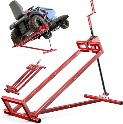 VOUNOT Ride on Mower Jack Lift Telescopic 400kg Red Garden Tractor Lift