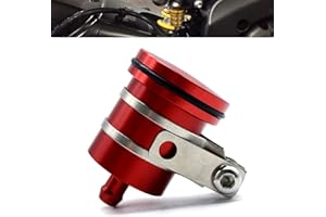 YIMOTO Motorcycle Brake Fluid Reservoir CNC Aluminum Front or Rear Oil Cup for YZF R1 R3 R6 R25 R15 R125 600R for Ducati Monster 821 Stripe Dark 1200 S Stripe 1100S 1100 EVO (Red)