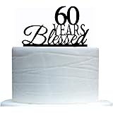30Pcs Happy 60th Birthday Cupcake Toppers Silver Glitter - View #2