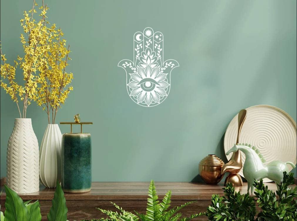 DGAGA Yoga Silk Screen Stencils,Lotus Reusable Self-Adhesive Silk Screen Printing, Mandala Sun Mesh Transfers,Hamsa Hand Screen Printing Stencils for Painting on Wood,Furniture,DIY Home Decor