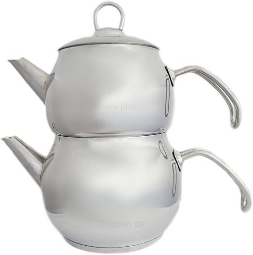 Turkish Tea Pot Teapot Infuser Tea Samovar Caydanlik 2,5 Liter Maxi