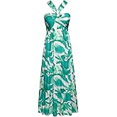 GRACE KARIN 2025 Women's Criss Cross Halterneck Sleeveless Summer Floral Print Flowy A Line Maxi Dress