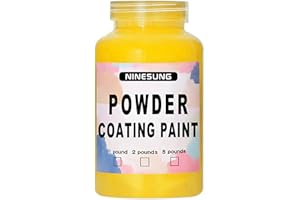 ninesung Powder Coating Paint Perfect for Metal Surfaces | Car Paint | Building Materials | Powder Paint for Steel Structures, Factories, Buildings, Playgrounds, Gardens (Yellow, 8 oz)