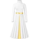 QZSH Praise Dance Dress for Women Worship Long Dress Liturgical Dancewear Fit Full Length Church Costume