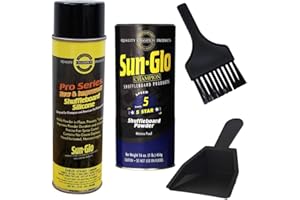 TwigtoNest Complete Shuffleboard Care Kit: Sun-Glo #5 Star Powder (Med Speed), Pro Series Silicone Spray & Mini Dustpan/Brush Set