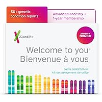 23andMe+ Premium Membership Bundle - DNA Kit with Personal Genetic insights Including Health + Ancestry Service Plus 1-Year A