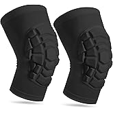 LUODITO Wrestling Knee Pads for Kids Youth Adult, Knee Compression Sleeve for Basketball Volleyball Football, 1 Pair Short Knee Pads Sleeves ((#2) Black-2pcs,Small)