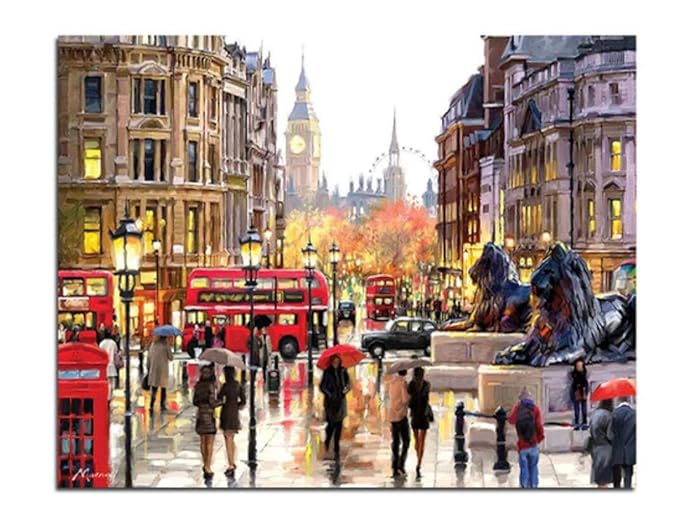 Superlucky London Street DIY Malen Nach Zahlen Landschaft Acryl Malen