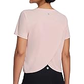 baleaf Women's Athletic Sun Shirts Short Sleeve Running Tops Workout Cropped Split Back UPF 50+ Quick Dry Lightweight