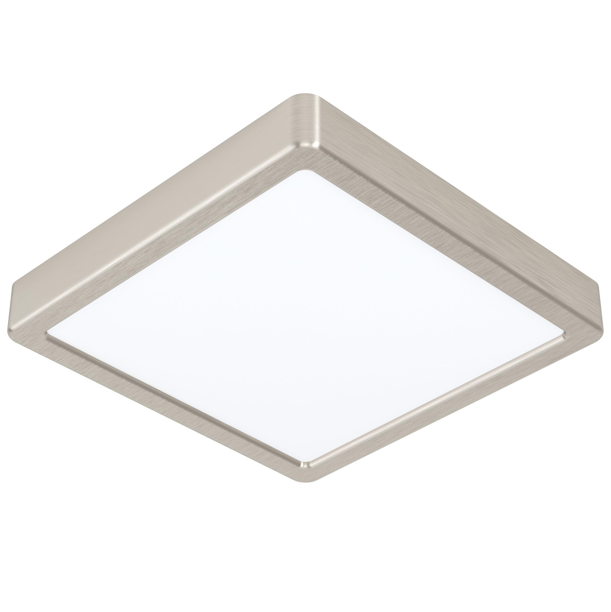 EGLO LED Ceiling Light Fueva 5, L x W 21 cm, 1-Bulb Surface-Mounted Light Modern Made of Steel and a Plastic Light Surface, Ceiling Light in Matte Nickel, White, LED Surface, Warm White — image 1