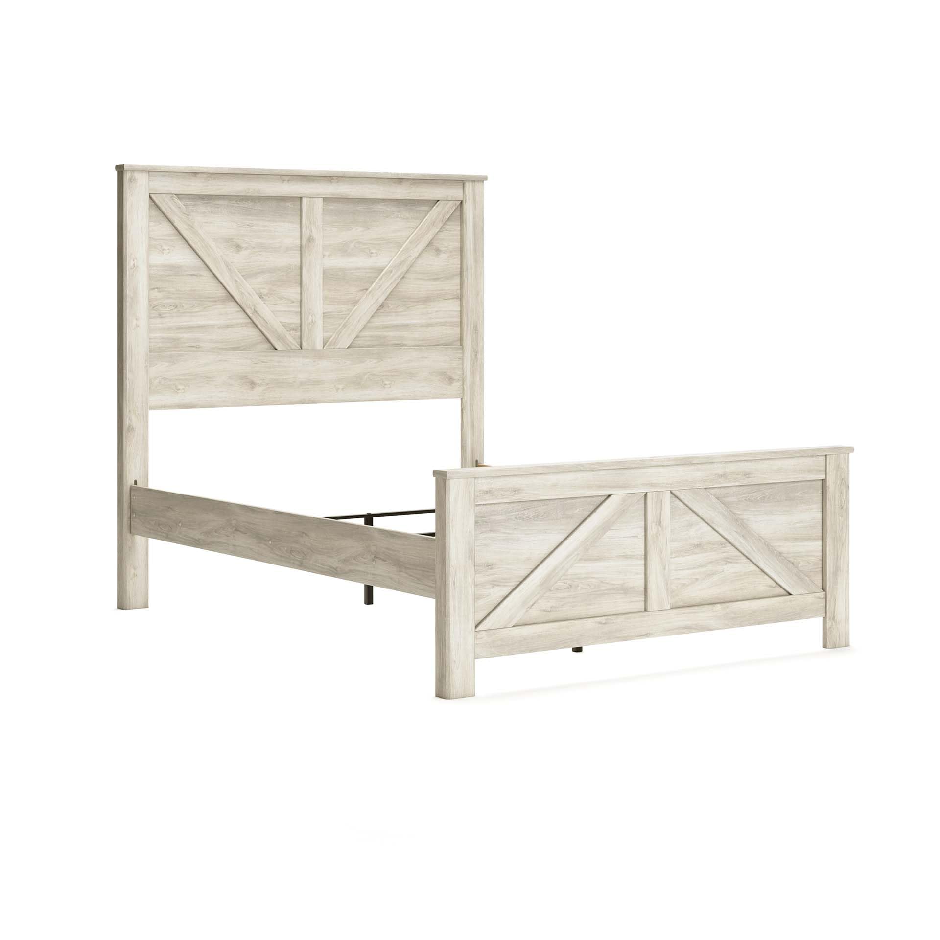 Photo 1 of ***PARTS ONLY***Signature Design by Ashley Bellaby Farmhouse Queen Crossbuck Panel Bed, Foundation or Box Spring Needed, Whitewash