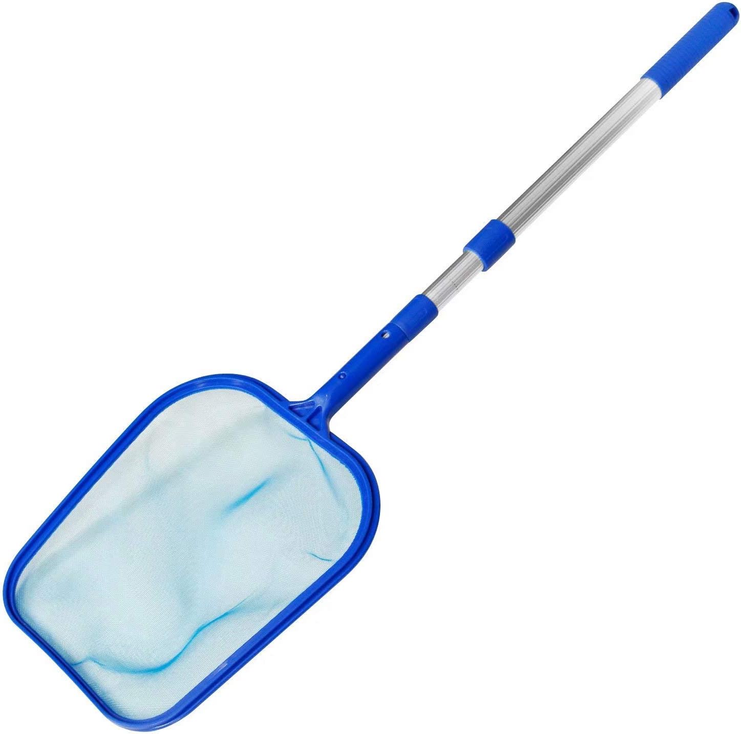 Swimming Pool Net Leaf Rake Mesh Skimmer with Telescopic Pole Pools and Spas Lightweight Easy-to-use Cleaning Tool