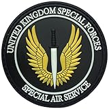 SpaceAuto 3D PVC Rubber United Kingdom Special Forces British Army Special Air Service SAS Military Tactical Morale Desert Badge Hook Patch 3.15