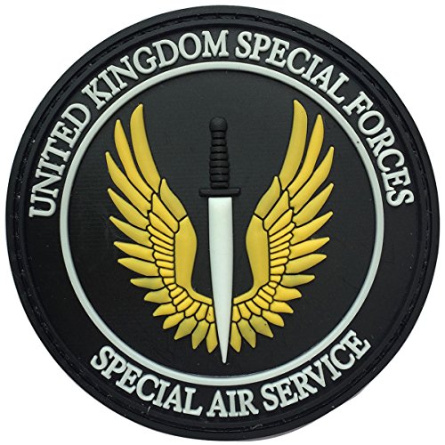 SpaceAuto 3D PVC Rubber United Kingdom Special Forces British Army Special Air Service SAS Military Tactical Morale Desert Badge Hook Patch 3.15