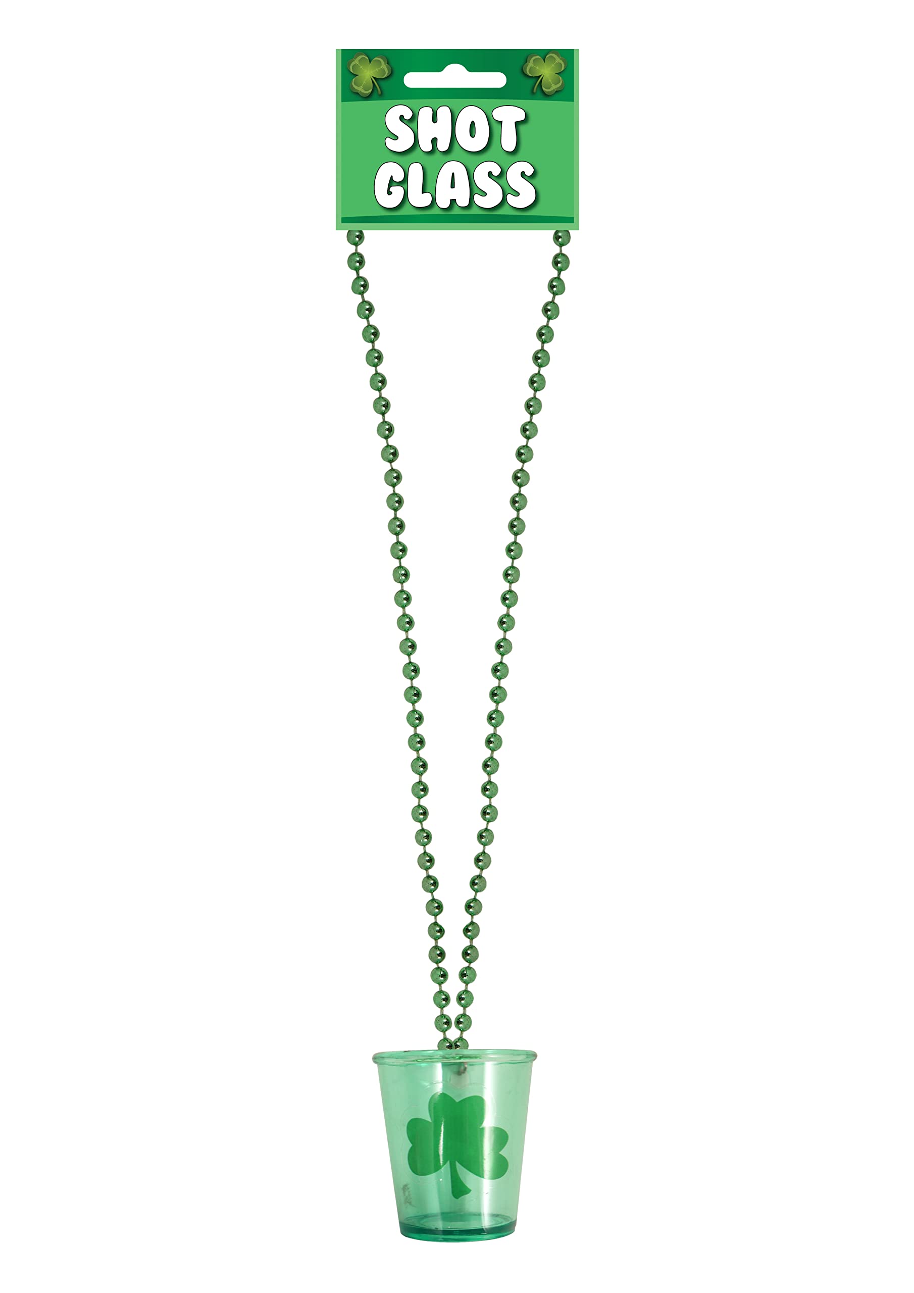 HENBRANDT 6 x Reusable St Patricks Day Shot Glasses Novelty Irish Shamrock Drinking Glass with Necklace