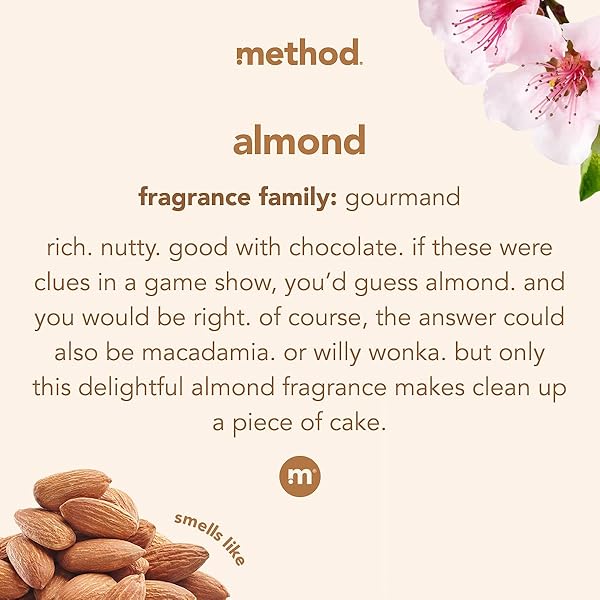 METHOD DAILY WOOD CLEANER, ALMOND, PLANT-BASED FORMULA THAT CLEANS SHELVES, TABLES AND OTHER WOODEN SURFACES WHILE REMOVING DUST & GRIME, 28 OZ SPRAY BOTTLES, (PACK OF 1)