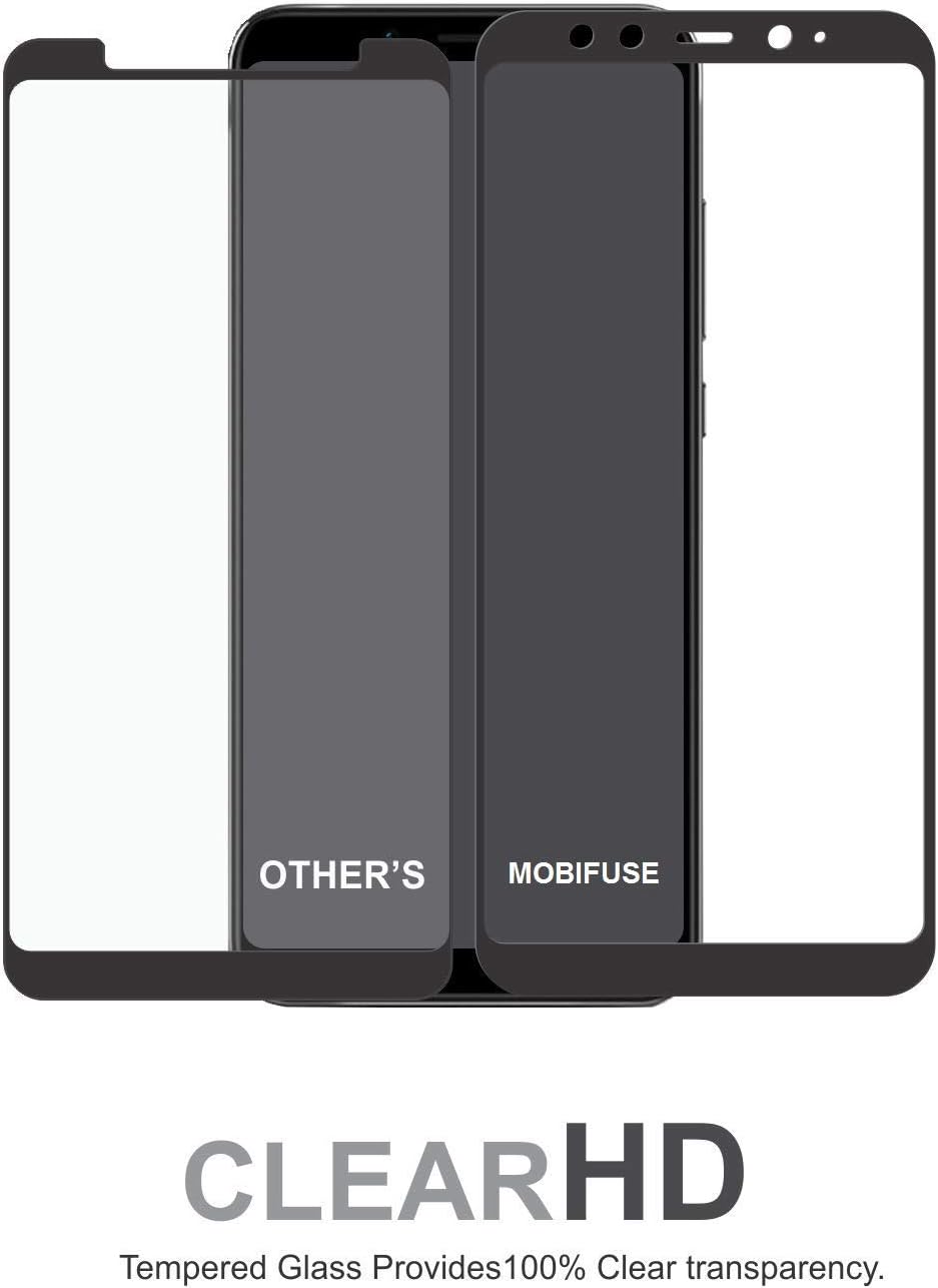 Mobifuse Full Glue Full Coverage 9H Tempered Glass, Full Edge-To-Edge 5D Screen Protector For Xiaomi Mi A2 - Transparent