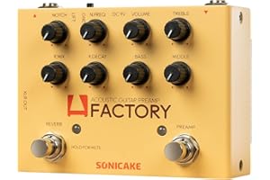SONICAKE Acoustic Guitar Effects Pedal with Analog Preamp and Digital Reverb Acoustic Instruments with XLR Output - A Factory