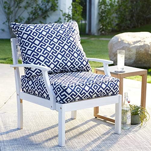 Amazon Com Navy Blue White Geometric Print Outdoor Deep Seating