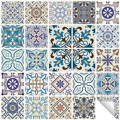 Wall Genie Traditional Tile Stickers Vintage Transfer Decal For Kitchen Bathroom DIY - T15 - Style 2 (1)