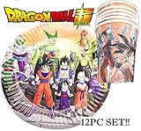 Set of 12 Cups Plates Goku Dragonball Dragon Ball Super Z Latex Party Supplies Decorations Centerpiece