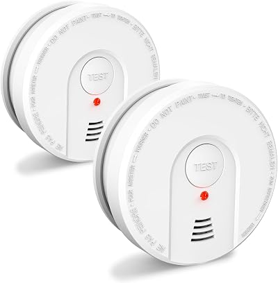 ZYTA Smoke Alarm 10-Year Battery Replaceable 85dB EN 14604 2 Pack