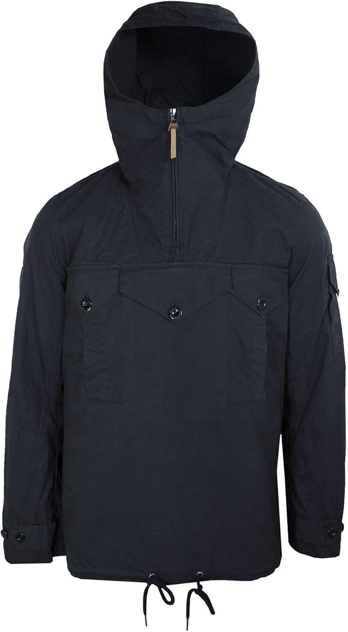 Pretty Green Coat Mens Navy Lightweight Pocket Detail Overhead Jacket