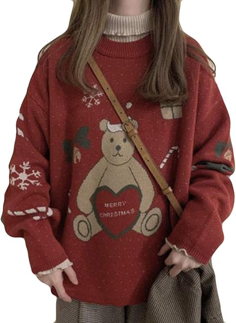 Amazon Aozuoクリスマス セーター レディース 可愛い クマ柄 ガール トップス 森ガール長袖 刺繍 アウター 柔らかい ストレッチ プルオーバー フリーサイズ 女子力 デート 通学 ファッションレッド セーター 通販 Amazon Aozuoクリスマス セーター レディース 可愛い クマ柄 ガール トップス 森ガール長袖 刺繍 アウター 柔らかい ストレッチ プルオーバー フリーサイズ 女子力 デート 通学 ファッションレッド セーター 通販