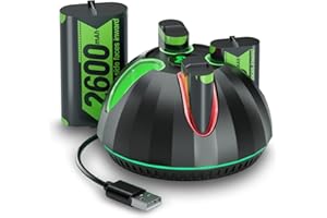 DOYOKY Rechargeable Battery Pack for Xbox Controller,4x2600mAh Batteries with Charger,Rechargeable Batteries Charger Station Compatible with Xbox Series X|S/Xbox One/Xbox One S/X/Elite Controller (4x2600mAh)