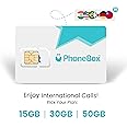PhoneBox Canada Monthly SIM Card with International Calls! | Choose from 15GB, 30GB, or 50GB | No Contracts! Affordable Plans! Talk, Text, Data
