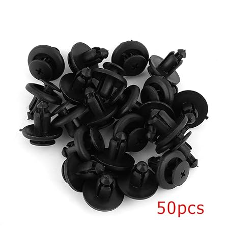 50 Stück 8mm Universal Auto Stoßstangen Loch Kunststoff Push Screw Niet Panel Befestigungen Clips Schwarz 13905 Für Mazda Für