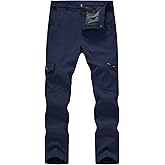 TBMPOY Men's Snow Ski Fleece Lined Hiking Pants Waterproof Winter Snowboard Warm Outdoor Insulated Pants Windproof