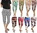 LA12ST Women Lounge Loose Fit Harem Capri Casual Yoga Exercise with Pockets