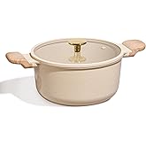 CAROTE 5 Qt Nonstick Stock Pot with Lid Soup Pot, Ceramic 5 Quart Casserole with Lid, Easy to Clean Non Stick Cooking Pot Cookware PFOA Free, Ceramic Oatmeal