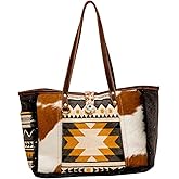 Myra Bag Western Canvas Tote Bag for Women - Cotton & Upcycled Leather Shoulder Weekender Bag Panacea