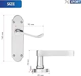 XFORT Richmond Lever Latch Door Handles 4 Pairs Polished Chrome Internal Wooden view 6