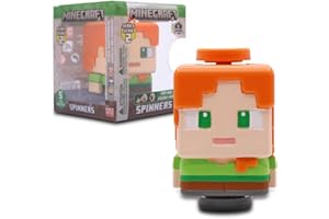Minecraft Spinner Toys Series 2 – Alex, Magnetic & Stackable Fidget Spinner – Official Licensed Collectible by Just Toys LLC (2.5″) (Glow-in-The-Dark Creeper, Panda, Alex, Enderman, Pig)