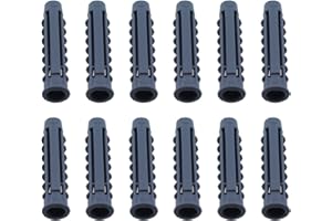 Plastic Expansion Bolt RLECS 12PCS 50mm / 2inch Gray ABS Plastic Expansion Pipe Wall Anchors for Concrete Wall or Brick Wall Installation