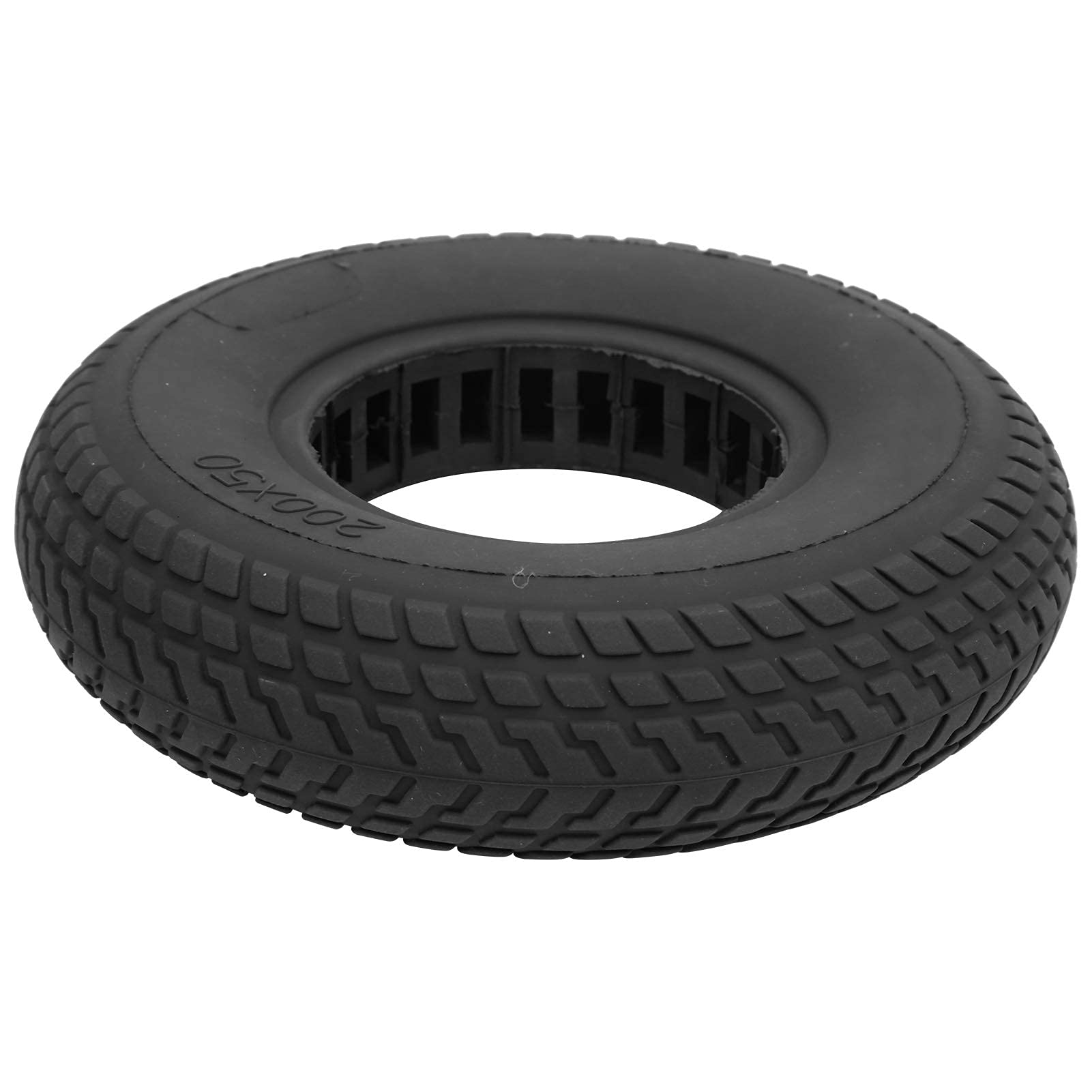 Dilwe Electric Scooter Tyre, 200x50mm Explosion?Proof Solid Tyre Rubber Tire Hollow Out Damping for Electric Scooter(black)