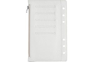 Moterm Zipper Flyleaf for Personal Organiser - with Card Slots (Pebble-Cream)