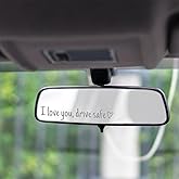 Heqxwl Rearview Mirror Reminder Drive Safe Message, Inspirational Daily Safety Car Interior Decal for New Drivers Teens Family Friends, Meaningful Gift (Silver)